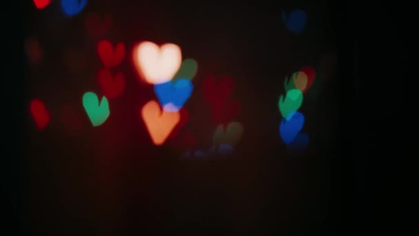 Valentine Day Background Looping Flying Abstract Colorful Hearts Particles Isolated — Stock Video