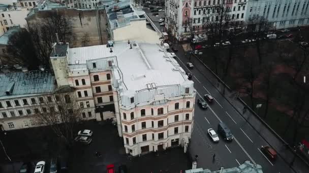 Κέντρο Της Πόλης Της Αγίας Πετρούπολης Θέα Διασταύρωση Των Πέντε — Αρχείο Βίντεο