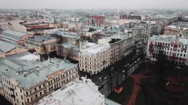 Byens Centrum Petersborg Luftudsigt Skæringspunktet Mellem Fem Hjørner Russia Tagterrasse – Stock-video