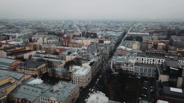 Centrum města Petrohradu letecký výhled. RUSKO Střešní pohled na bílou noc Nevského vyhlídky, Petrohrad, Rusko