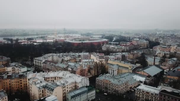 Centro San Petersburgo Vista Aérea Intersección Cinco Esquinas Rusia Vista — Vídeos de Stock