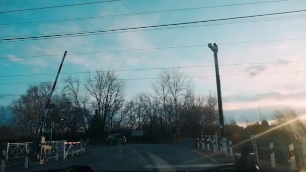 Voyage Voiture Avec Vue Sur Ciel Bleu Les Arbres Printemps — Video