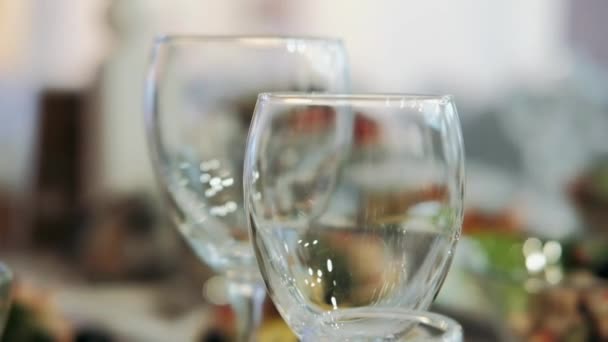Glasses Table Served Table Restaurant — Stock Video