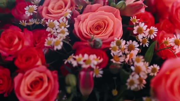 Pink Roses Huge Bouquet Very Beautiful — Stock Video