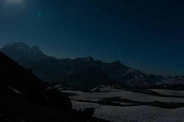 Céu Noturno Nas Montanhas Cáucaso — Fotografia de Stock