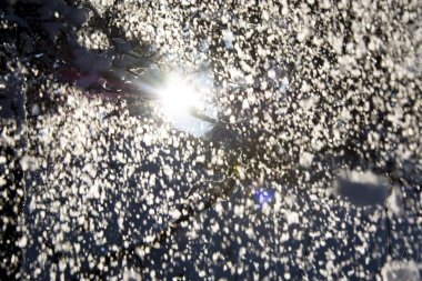 Gökyüzüne düşen kar taneleri