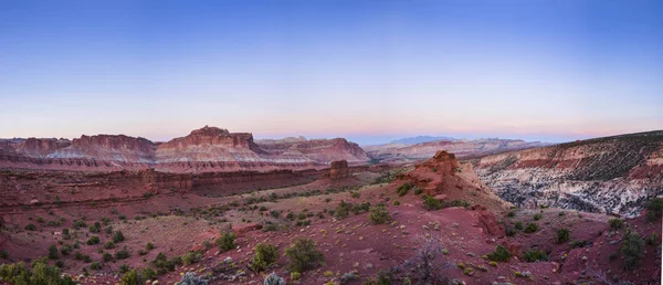 Panoramic picture of capitol reef national park at dawn in summer — 图库照片