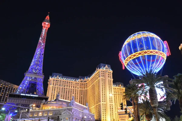 Paris Las Vegas Eiffelturm Bei Nacht Arizona Vereinigte Staaten Von — Stockfoto