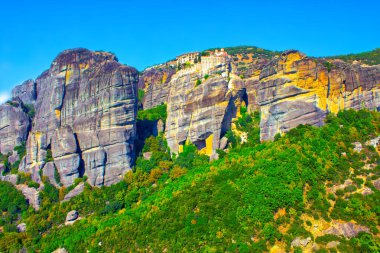 Yunanistan Kalamata ve dağ tepeleri gökyüzü manzarası