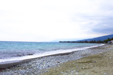 Adriatic sea coastline, rocky coastline in foreground