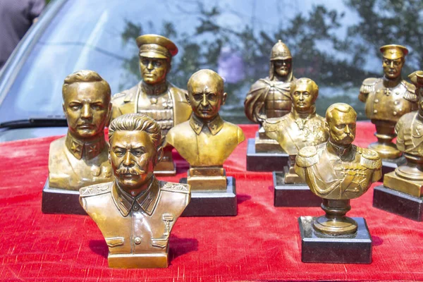 Uni Soviet Terkenal Tokoh Sejarah Patung Dada Banyak Barang Antik — Stok Foto