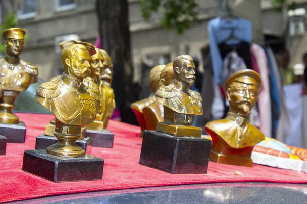 Ussr Famous Historic Persons Busts Many Old Vintage Things Garage — Stock Photo, Image