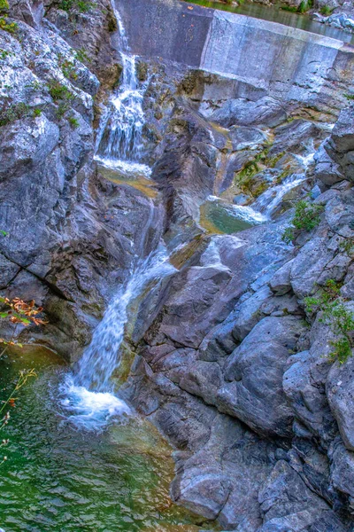 Fuente Enipea Del Río Zeus Baths Monte Olimpo Cerca Aldea — Foto de Stock