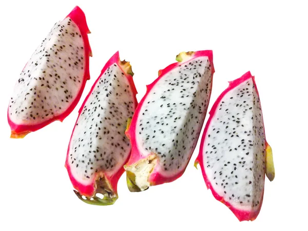 Dragon Fruit Pitaya Που Απομονώνονται Λευκό Φόντο — Φωτογραφία Αρχείου