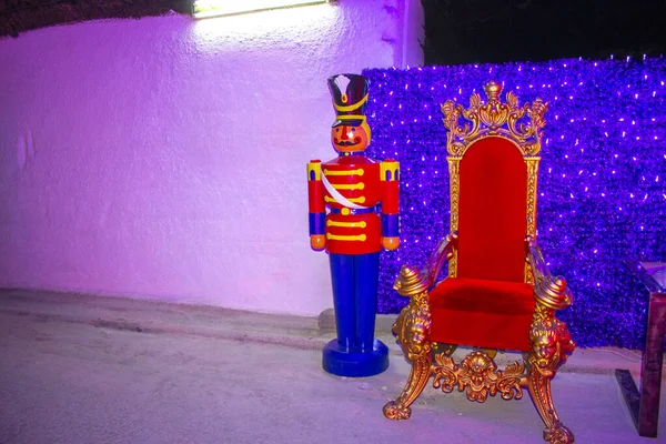 royal red throne on a purple background