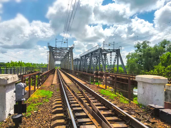 Gleisbaustelle Eisenbahnbrücke — Stockfoto