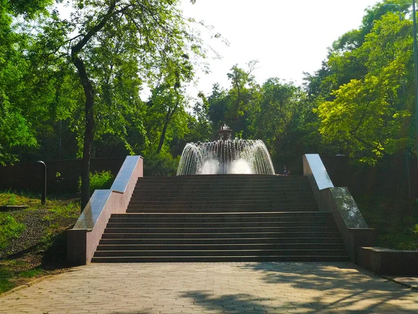 Ciudad Fuente Parque Agua Salpicadura —  Fotos de Stock