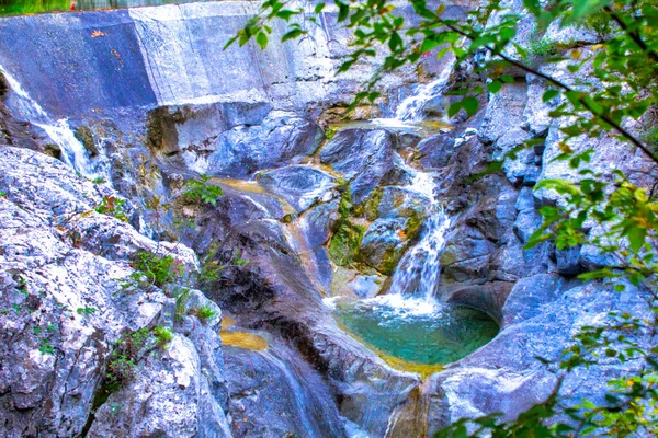 Fuente Enipea Del Río Zeus Baths Monte Olimpo Cerca Aldea — Foto de Stock