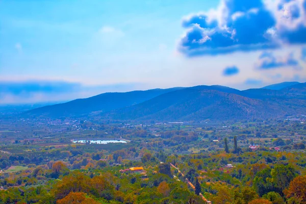 Grèce Ciel Bleu Montagne Panorama Automne — Photo