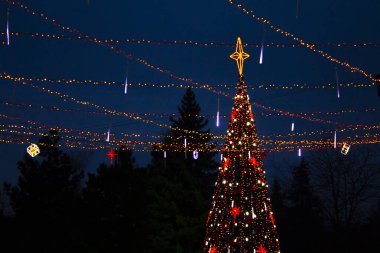 Şehir Noel ağacı süsleme caddesi