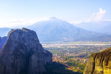 Yunanistan ve dağ tepeleri gökyüzü manzarası