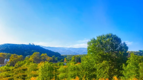 Panorama Champs Collines Paysage Agricole — Photo