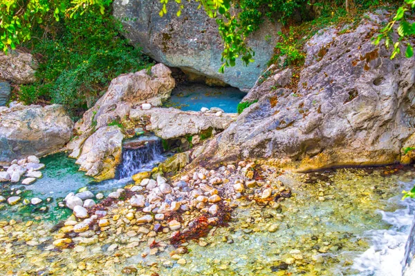 River Water Splash Rocks Autumn Maple Leaves — 스톡 사진