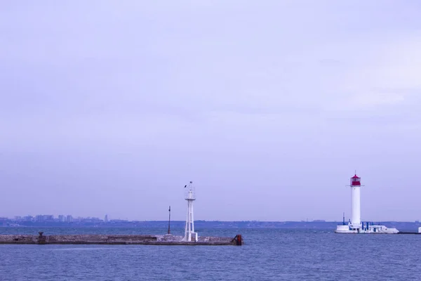 Schöne Aussicht Der Aktuelle Leuchtturm Woronzow Leuchtturm Odessa Vor Dem — Stockfoto