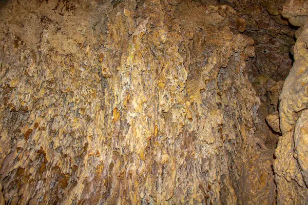 Caverna Estalactite Rochas Fundo Textura — Fotografia de Stock
