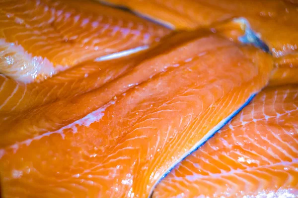 Frisches Rohes Lachsfilet Hintergrund Ungekochter Fisch — Stockfoto