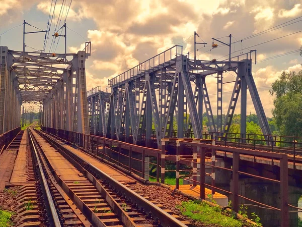 Tor Budowy Mostu Kolejowego — Zdjęcie stockowe