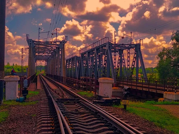 Ferrocarril Construcción Puentes — Foto de Stock