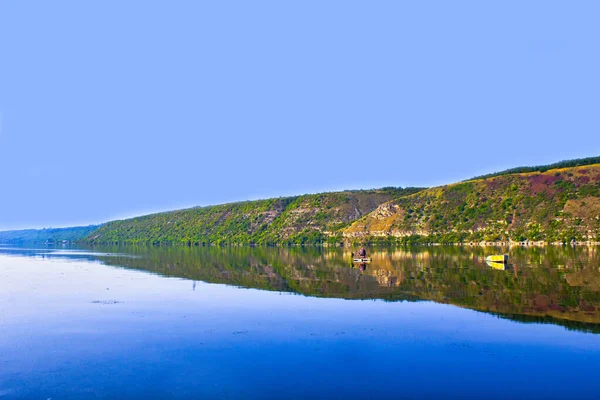 Panorama Rio Lago Ilha Colinas Verdes — Fotografia de Stock