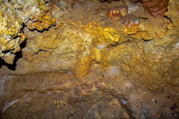 Caverna Estalactite Rochas Fundo Textura — Fotografia de Stock