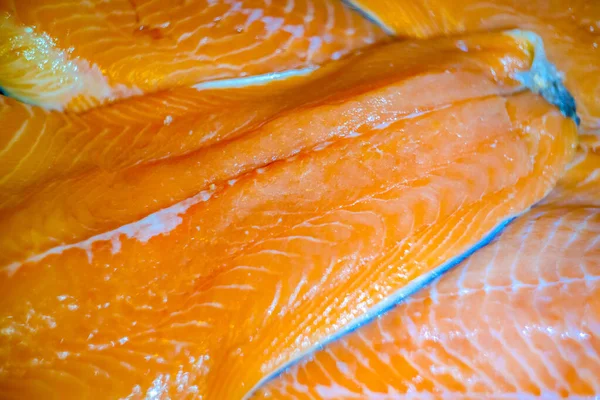 Świeże Surowe Tło Filetu Łososia Ryby Niegotowane — Zdjęcie stockowe