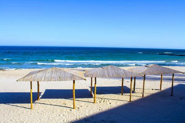 Verão Areia Praia Guarda Sóis Dossel — Fotografia de Stock