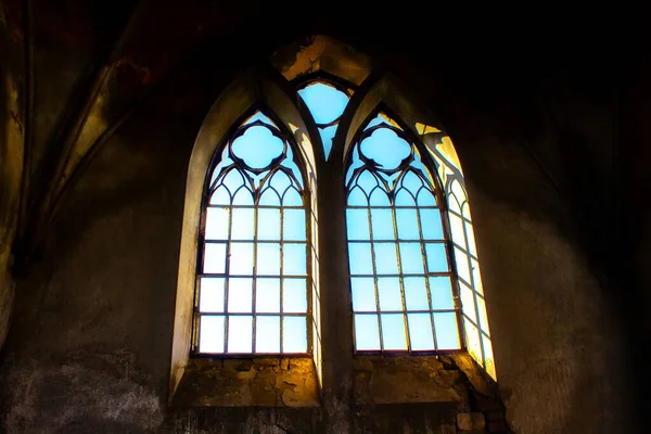 Gothic rustic window, building architecture
