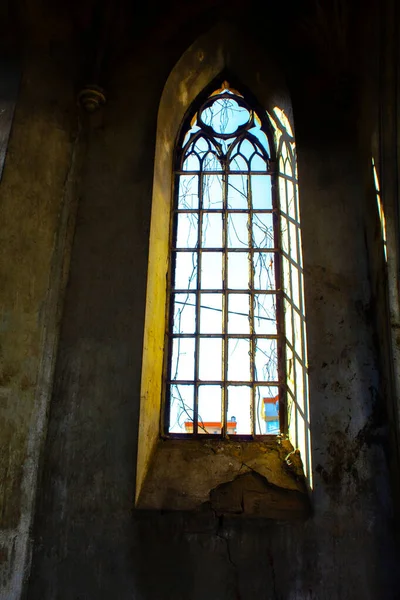 Gothic rustic window, building architecture