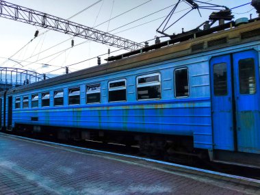 Yolcu trenli tren istasyonu