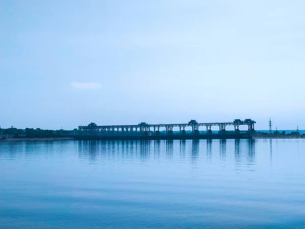 Barrage Une Centrale Hydroélectrique Sur Rivière Dniester Alimentant Nombreuses Zones — Photo