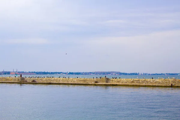 Verfallene Alte Fischerstege Die Ins Meer Stürzen Spazierwege Auf Der — Stockfoto