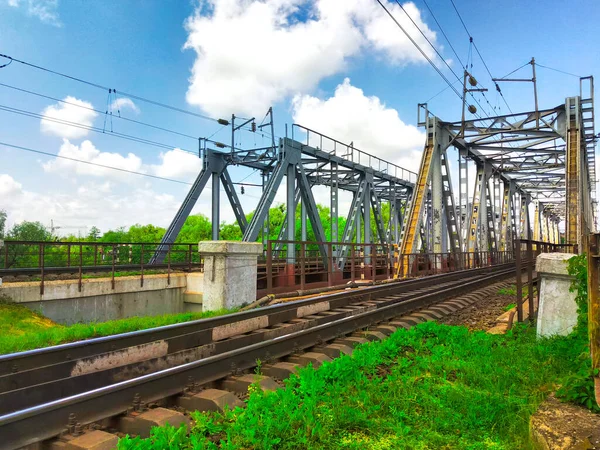 Puente Ferroviario Metal Sobre Remaches — Foto de Stock