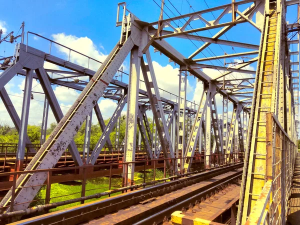 Puente Ferroviario Metal Sobre Remaches — Foto de Stock