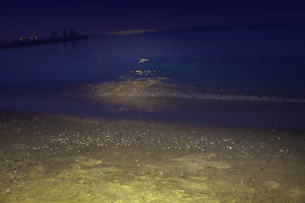 Fondos Panorámicos Las Olas Nocturnas — Foto de Stock