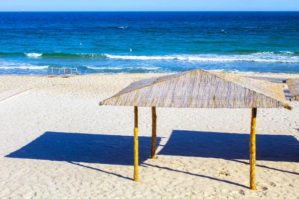 Verão Areia Praia Guarda Sóis Dossel — Fotografia de Stock