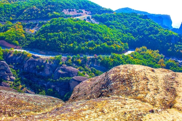 Strada Serpentina Montagna Foresta Paesaggio Panorama — Foto Stock