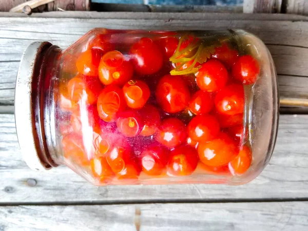 Burk Hemmagjorda Marinerade Tomater Grönsaker — Stockfoto
