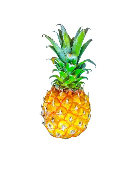 Friske Ananas Isoleret Hvid Baggrund - Stock-foto