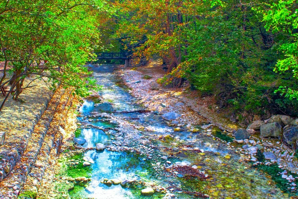 Autumn River Splash Rocks Nature — Stock Photo, Image