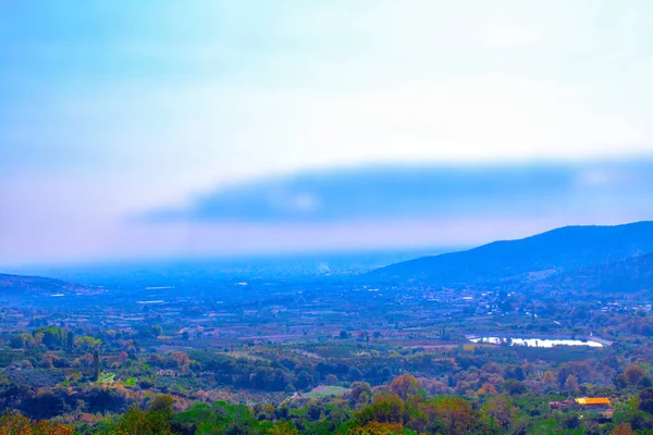 Grèce Ciel Bleu Montagne Panorama Automne — Photo